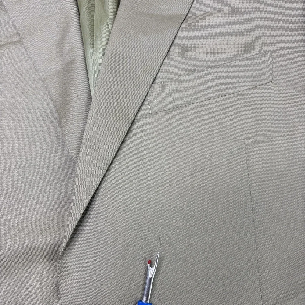 CANALI Beige Pure Wool 2-Pc Suit Mens Size 42L Slim 36x32 Made In Italy